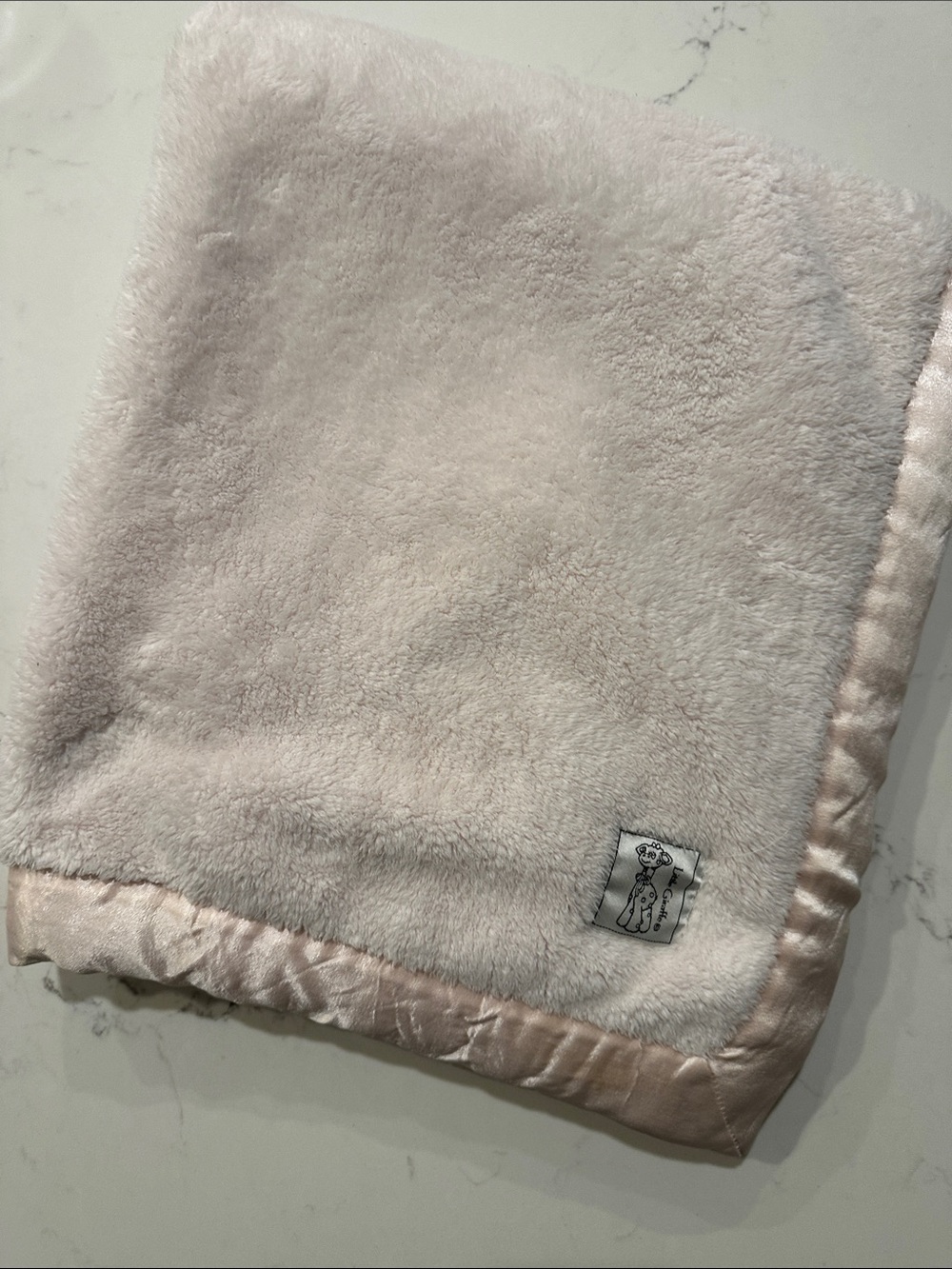 Little giraffe pink baby blanket